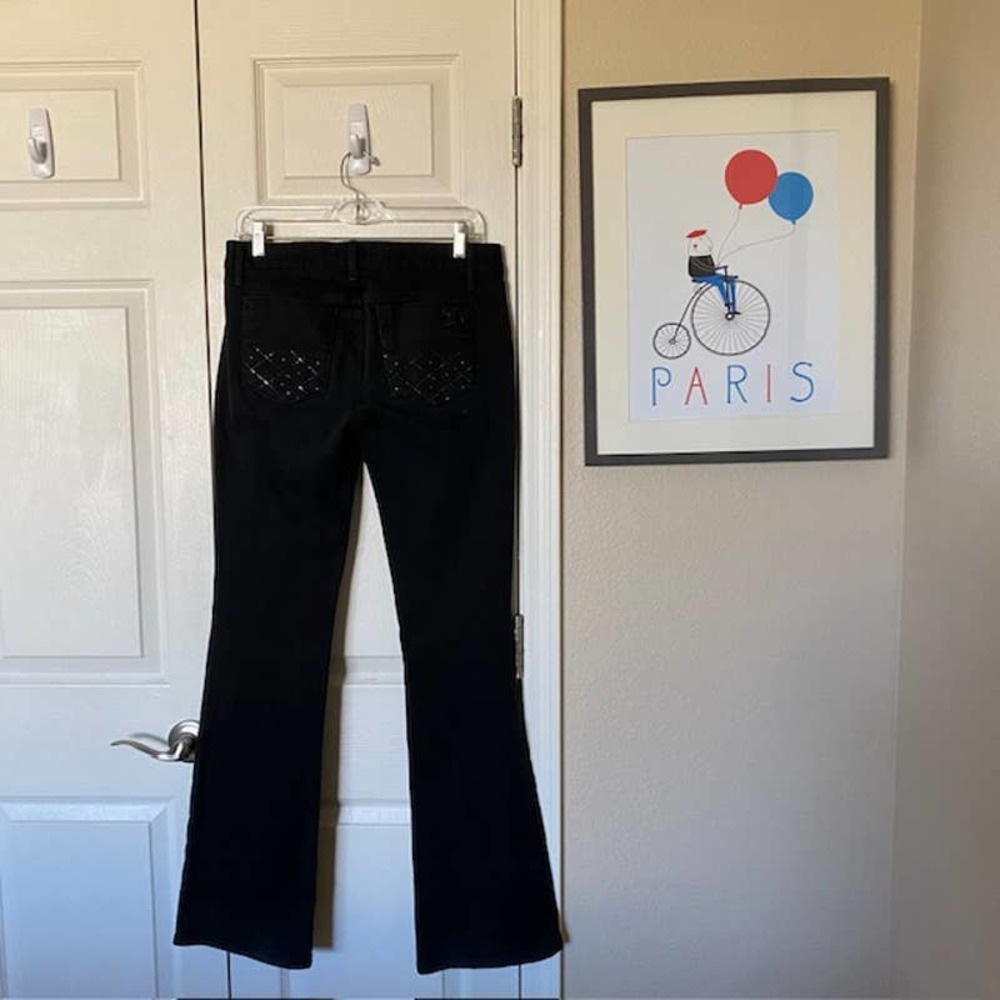 Joe's Jeans Honey Bootcut 29W Black Rhinestone Back Pockets‎ - Picture 6 of 6